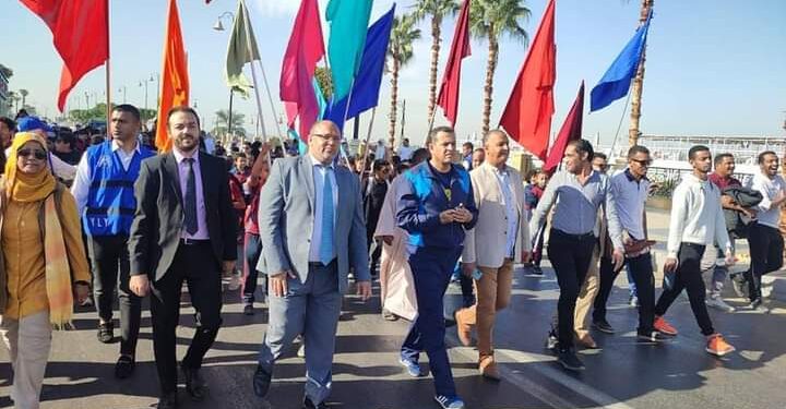 محافظ الأقصر يشهد فعاليات مارثون المشي الذي أطلقته مدرسة النيل الدوليه