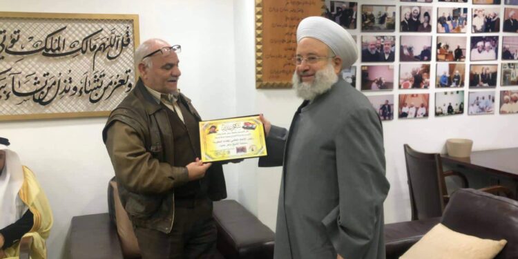 لجنة الدفاع السورى المشترك تكرم العلامة ماهر حمود