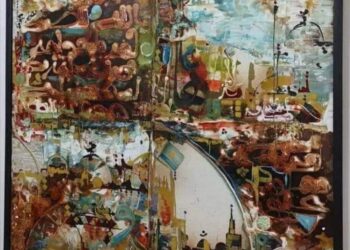 رحلة الطير … من اعمالي اكريليك ومواد مختلفة على القماش 90×90سم