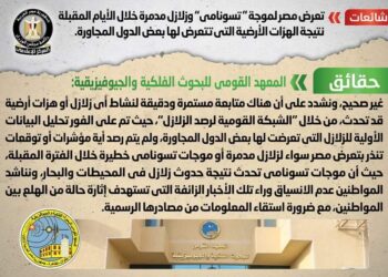 الحكومة تنفي شائعات تعرض مصر لموجة “تسونامي” وزلازل خلال أيام مقبلة