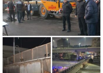 سقوط كوبرى مشاة “الثلاجة” على الطريق الزراعى دون خسائر بشرية