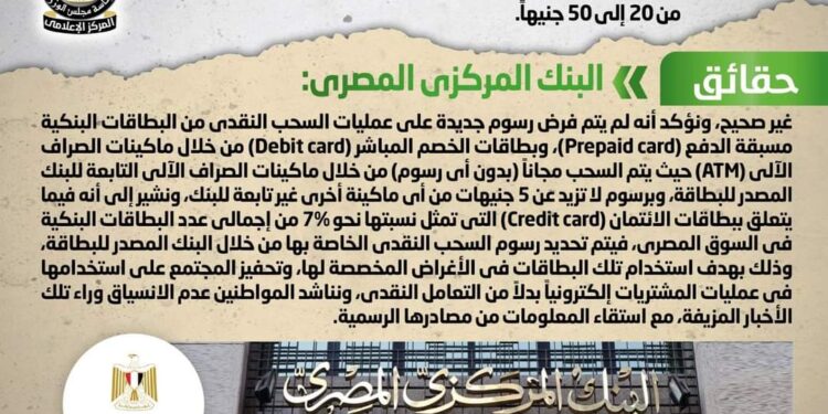 الحكومة تنفي فرض رسوم على عمليات السحب للبطاقات البنكية