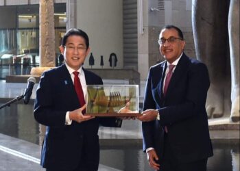 رئيس الوزراء يستقبل نظيره الياباني في المتحف المصري الكبير