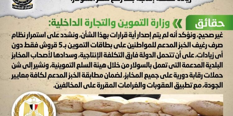 شائعة: صدور قرار برفع سعر رغيف الخبز المدعم