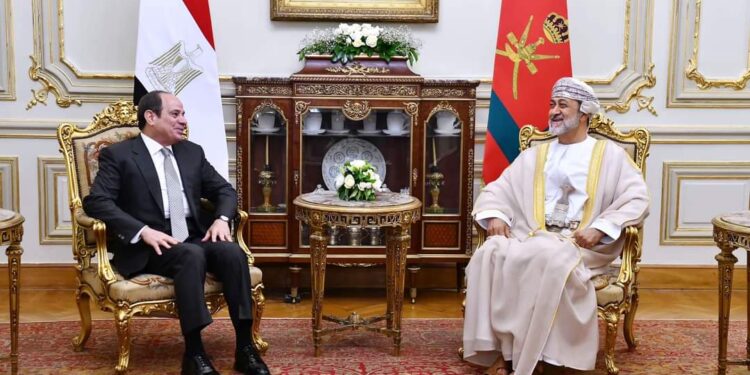 لقاء السيسي وسلطان عمان في قصر القبة في ثاني أيام زيارة جلالة السلطان لمصر.