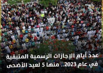 عدد أيام الإجازات الرسمية المتبقية في عام 2023