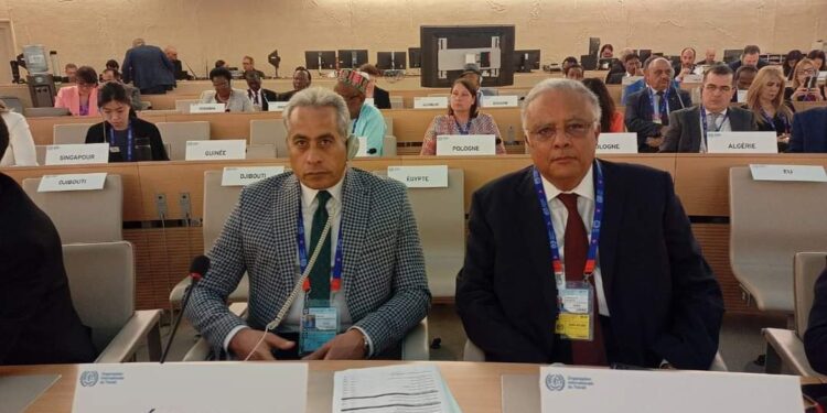 الوزير حسن شحاتة والسفير ايهاب جمال الدين يشاركان في “قمة عالم العمل” بجنيف..