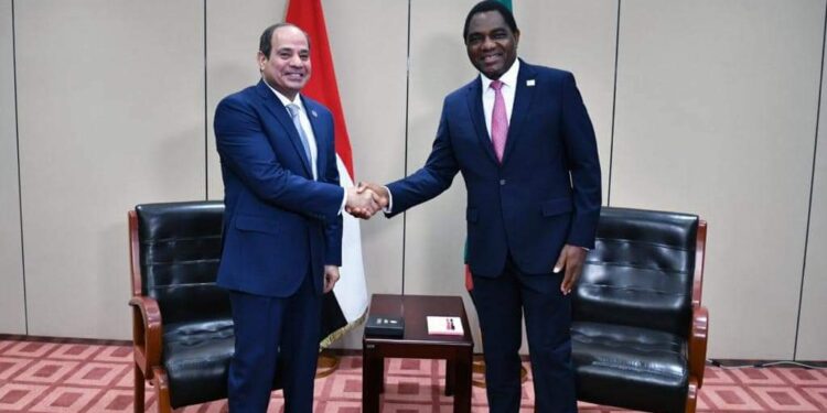 السيسي يلتقي اليوم مع رئيس جمهورية زامبيا