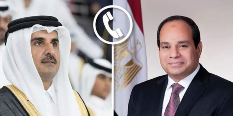 للتباحث … إتصال تليفوني بين السيسي وبن حمد