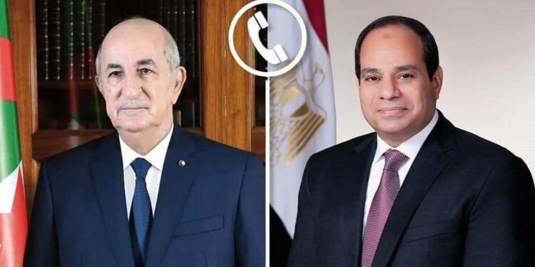 السيسى يجرى إتصالاً هاتفياً مع الرئيس عبد المجيد تبون