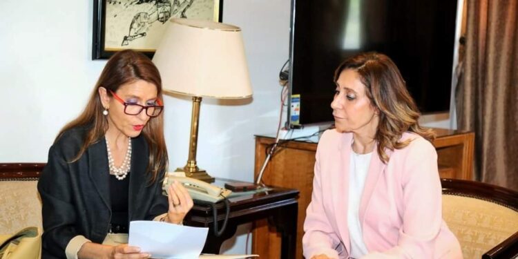 وزيرة الثقافة تلتقي المدير الإقليمي لمكتب اليونسكو