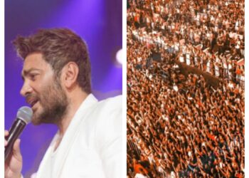 أكبر حشد جماهيرى فى تاريخ لبنان فى حب تامر حسنى