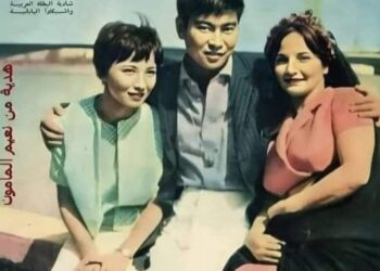 شادية مع ممثل ياباني اسمه يوجيرو اشيهارا و ممثلة يابانية اسمها ايزومي اشيكاوا …