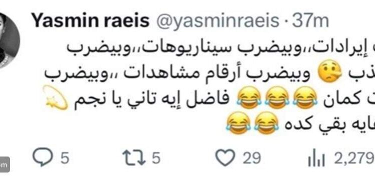 ياسمين رئيس تثير جدلاً بالهجوم على فنان بيضرب إيرادات