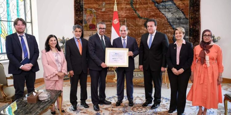 السيسى يستقبل السيد “تيدروس أدهانوم”، مدير عام منظمة الصحة العالمية