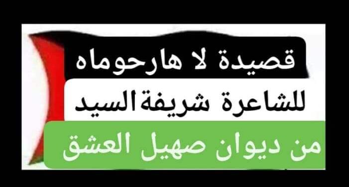 « لا … هـــــارحـــــومــــا » للشاعرة شريفة السيد