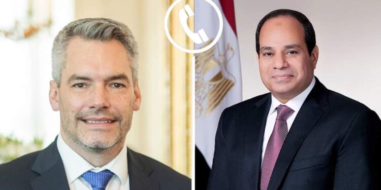 السيسى يتلقى اتصالاً هاتفياً من السيد كارل نيهامر مستشار النمسا