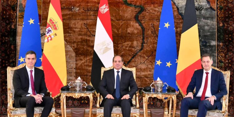 الرئيس السيسي يستقبل رئيسي وزراء اسبانيا وبلجيكا