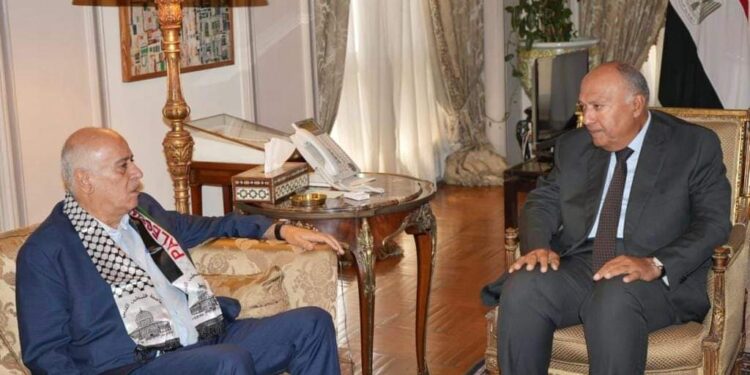 وزير الخارجية يلتقي أمين سر حركة فتح في القاهرة