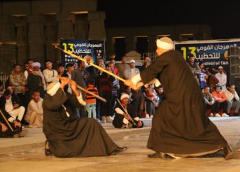 مهرجان التحطيب يشهد إقبالا كبيرا من أبناء الجنوب والسائحين بالأقصر