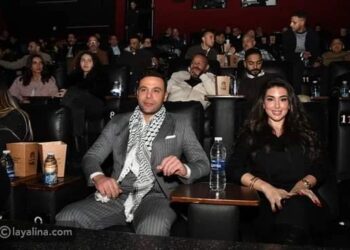 خلال العرض الخاص لفيلم أبو نسب: محمد إمام بالشال الفلسطيني