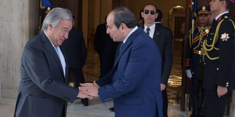 الرئيس السيسي يستقبل سكرتير عام الأمم المتحدة