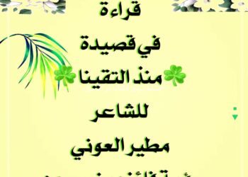 رؤيتي في قصيدة(منذ التقينا)