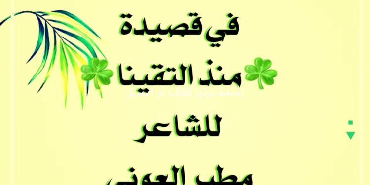 رؤيتي في قصيدة(منذ التقينا)