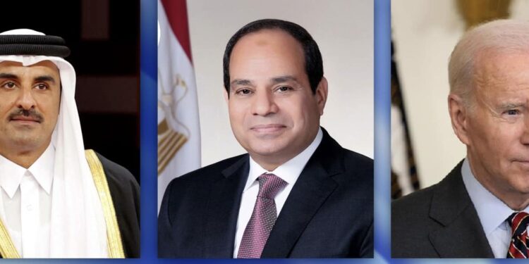 بيان مشترك لقادة مصر و الولايات المتحدة وقطر بشأن غزة