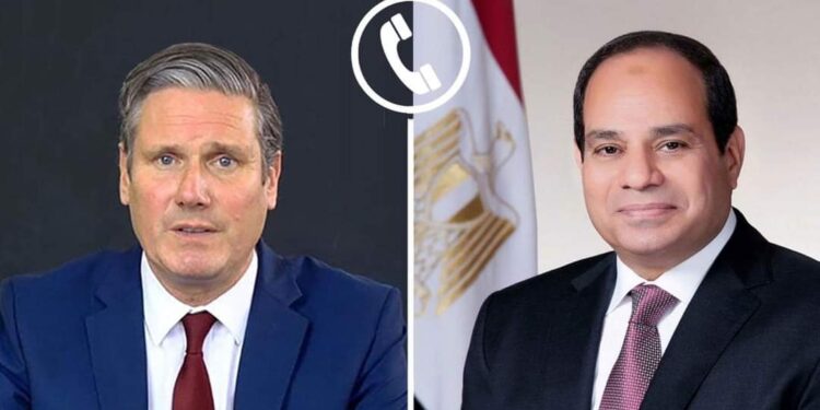 السيسي يتلقى اتصالاً هاتفياً اليوم بالسيد “كير ستارمر” رئيس وزراء المملكة المتحدة