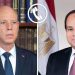 السيسي يتلقى اتصالاً هاتفياً من الرئيس التونسي قيس سعيد.