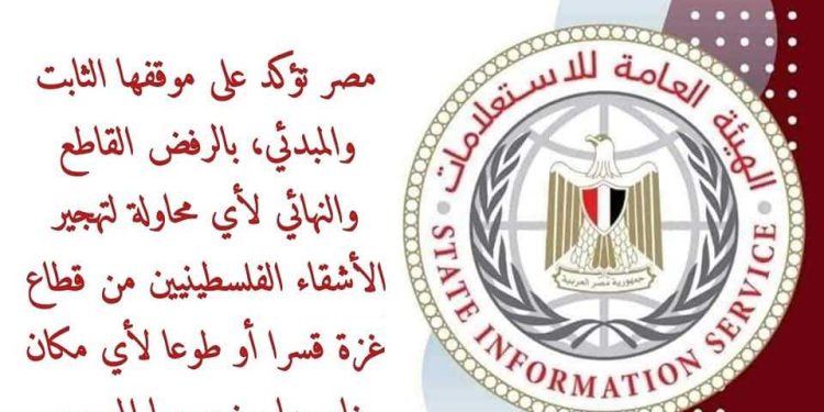 مصر تؤكد على موقفها الثابت بالرفض القاطع لتهجير الشعب الفلسطيني