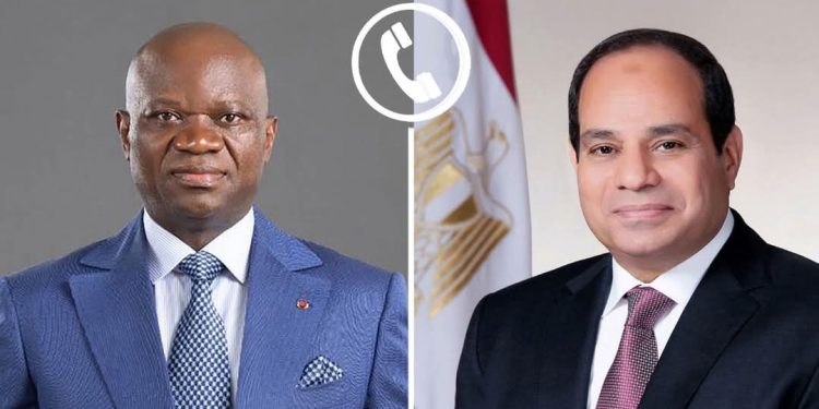 السيسى يجرى اتصالاً هاتفياً اليوم بالرئيس الجابوني “بريس أوليجي نجيما”.