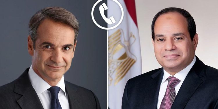 تلقى الرئيس عبد الفتاح السيسي، اليوم، اتصالًا هاتفيًا من رئيس الوزراء اليوناني “كيرياكوس ميتسوتاكيس”