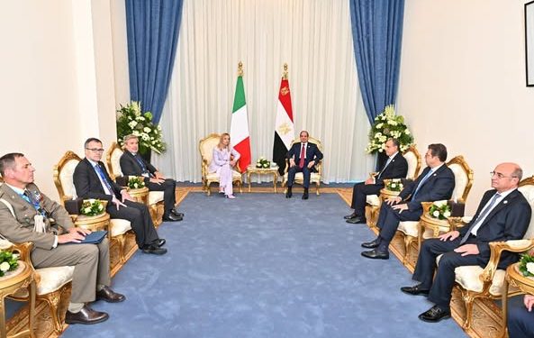 الرئيس السيسي يستقبل رئيسة وزراء إيطاليا