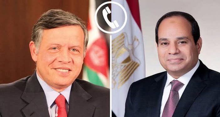 اتصال هاتفي من الرئيس السيسي بــ ملك الأردن   