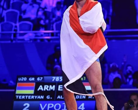 اللاعب مصطفى حسين يحصد الذهبية في التصنيف العالمي للمصارعة