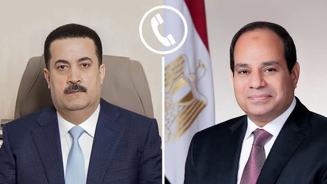 الرئيس السيسي يتصل برئيس وزراء العراق