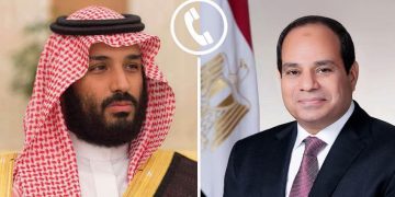 الرئيس السيسي يتصل هاتفيا بولي عهد المملكة العربية السعودية.