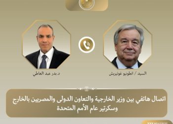 وزير الخارجية وسكرتير عام الأمم المتحدة يبحثان تطورات الأوضاع في الشرق الأوسط