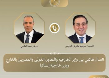 وزير الخارجية يتلقى اتصالاً هاتفياً من نظيره الاسبانى لبحث التطورات الإقليمية