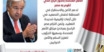 سكرتير عام الأمم المتحدة يشيد بالجهود المصرية لخفض التصعيد بالمنطقة